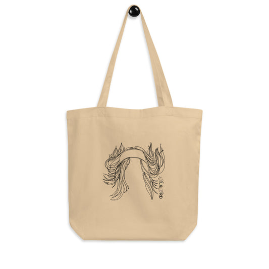 Eco Tote Bag - Girl In Flames - Natural