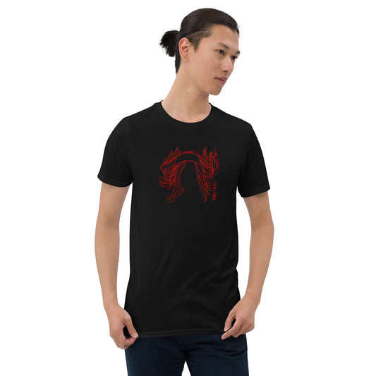 Classic Tee - Girl In Flames - Red & Black